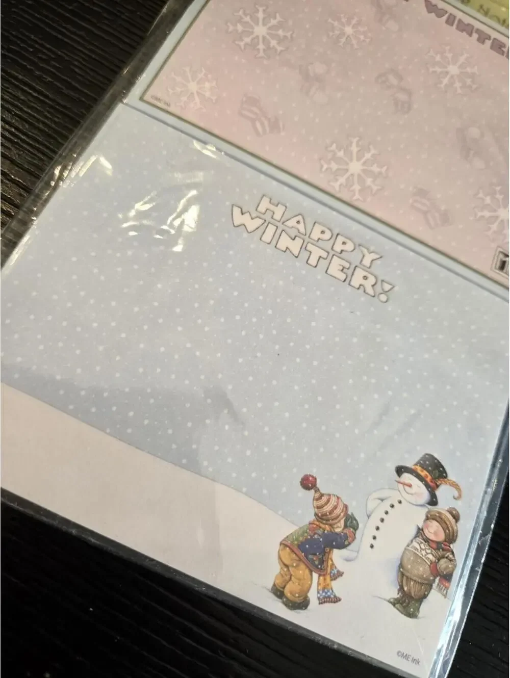 Mary Engelbreit Happy Winter Self Stick Notes Set Sealed Snowman Mittens 2 Pack
